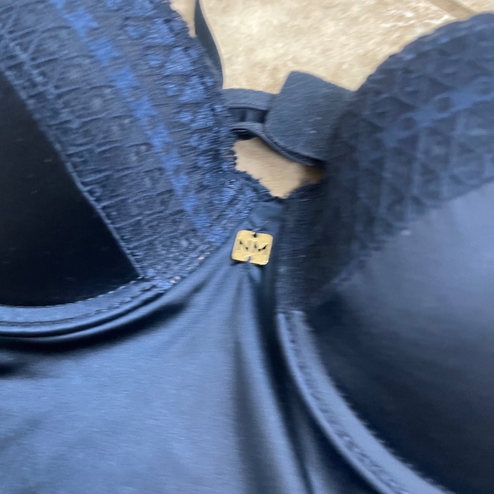Nicole Miller New York Midnight Blue Underwire Lace Trim swimsuit nwt lady's M - Picture 3 of 7